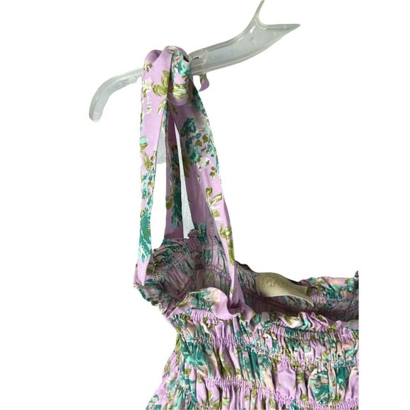 Judith March Sz Medium Light Purple Green Tie Straps Multicolor Mini Dress - Picture 4 of 8